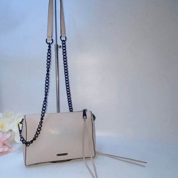 Rebecca Minkoff Leather Crossbody Grey Small - Picture 1 of 9